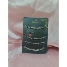 5'li Gümüş Zincir Bileklik